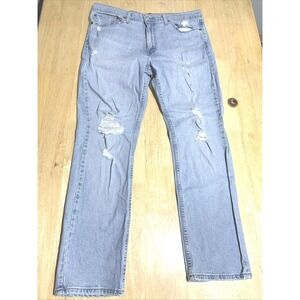 Levis 511 Slim Fit Straight Jeans Men 36x30 (actual 36x29)Blue Denim Distressed